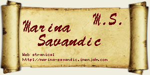 Marina Savandić vizit kartica